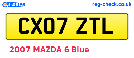 CX07ZTL are the vehicle registration plates.