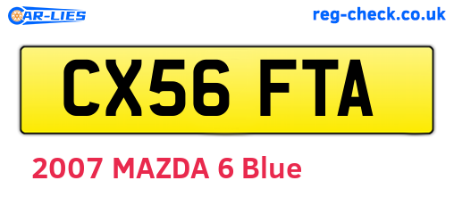 CX56FTA are the vehicle registration plates.