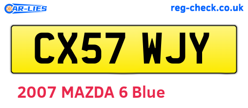 CX57WJY are the vehicle registration plates.