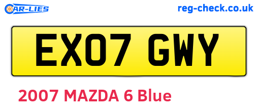 EX07GWY are the vehicle registration plates.