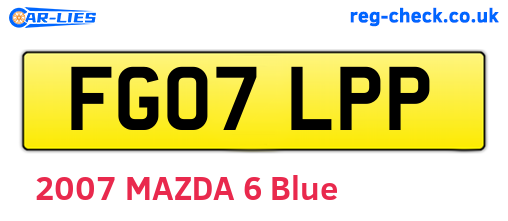FG07LPP are the vehicle registration plates.