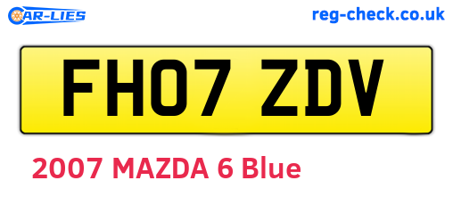 FH07ZDV are the vehicle registration plates.