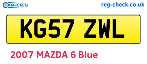 KG57ZWL are the vehicle registration plates.