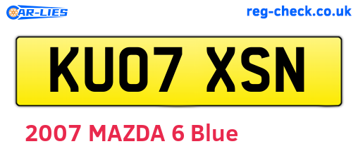 KU07XSN are the vehicle registration plates.
