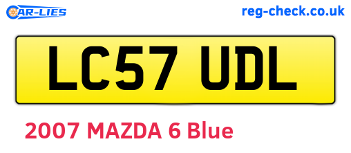LC57UDL are the vehicle registration plates.