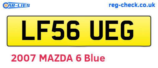 LF56UEG are the vehicle registration plates.