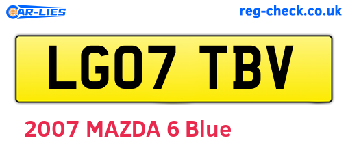 LG07TBV are the vehicle registration plates.