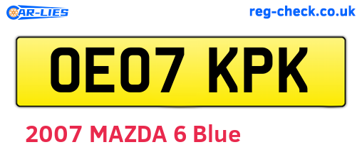 OE07KPK are the vehicle registration plates.