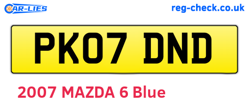 PK07DND are the vehicle registration plates.