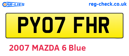 PY07FHR are the vehicle registration plates.