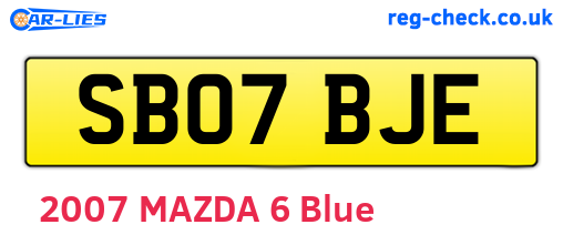 SB07BJE are the vehicle registration plates.