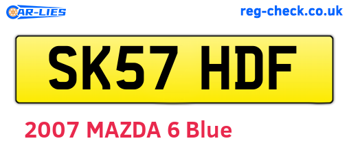 SK57HDF are the vehicle registration plates.