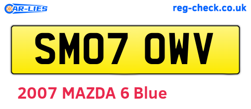 SM07OWV are the vehicle registration plates.