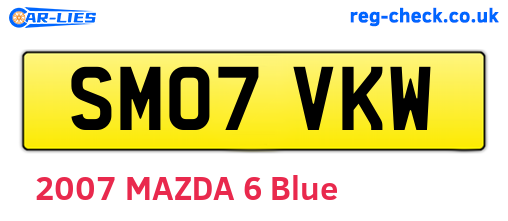 SM07VKW are the vehicle registration plates.
