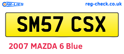 SM57CSX are the vehicle registration plates.