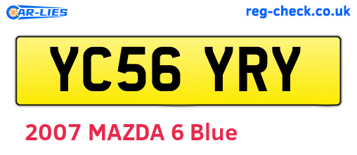YC56YRY are the vehicle registration plates.