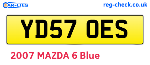 YD57OES are the vehicle registration plates.