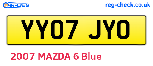 YY07JYO are the vehicle registration plates.