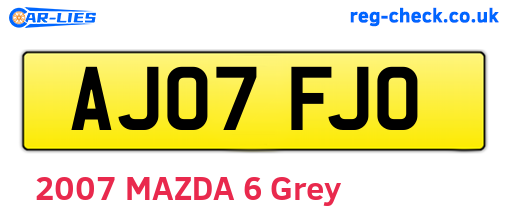 AJ07FJO are the vehicle registration plates.