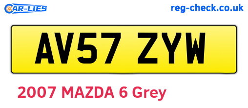 AV57ZYW are the vehicle registration plates.