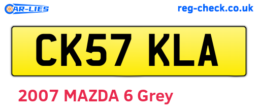 CK57KLA are the vehicle registration plates.