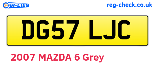 DG57LJC are the vehicle registration plates.
