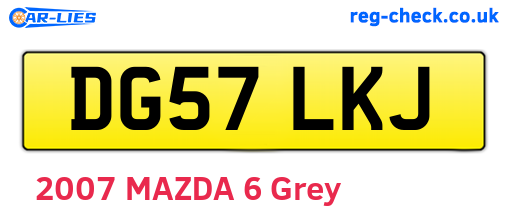 DG57LKJ are the vehicle registration plates.