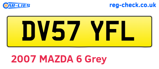 DV57YFL are the vehicle registration plates.