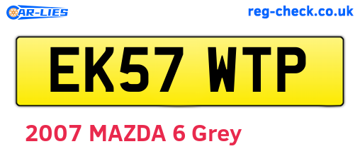 EK57WTP are the vehicle registration plates.