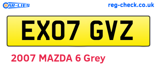 EX07GVZ are the vehicle registration plates.