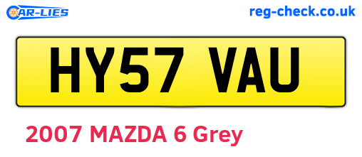 HY57VAU are the vehicle registration plates.