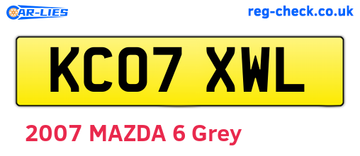 KC07XWL are the vehicle registration plates.