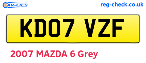 KD07VZF are the vehicle registration plates.