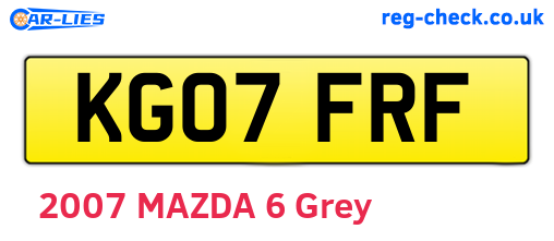 KG07FRF are the vehicle registration plates.