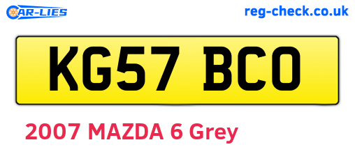KG57BCO are the vehicle registration plates.