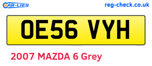 OE56VYH are the vehicle registration plates.