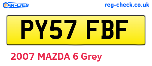PY57FBF are the vehicle registration plates.