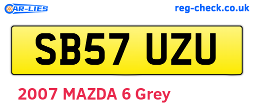 SB57UZU are the vehicle registration plates.