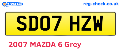 SD07HZW are the vehicle registration plates.