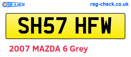 SH57HFW are the vehicle registration plates.