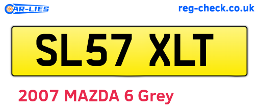 SL57XLT are the vehicle registration plates.