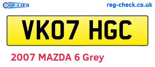 VK07HGC are the vehicle registration plates.
