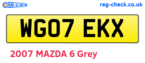 WG07EKX are the vehicle registration plates.