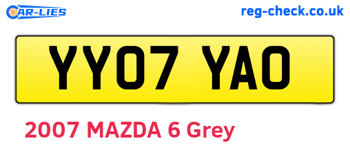 YY07YAO are the vehicle registration plates.