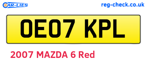 OE07KPL are the vehicle registration plates.