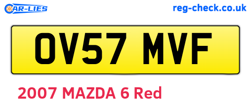 OV57MVF are the vehicle registration plates.