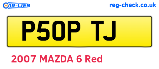 P50PTJ are the vehicle registration plates.