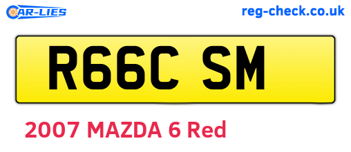 R66CSM are the vehicle registration plates.