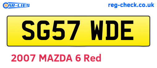 SG57WDE are the vehicle registration plates.