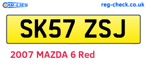 SK57ZSJ are the vehicle registration plates.
